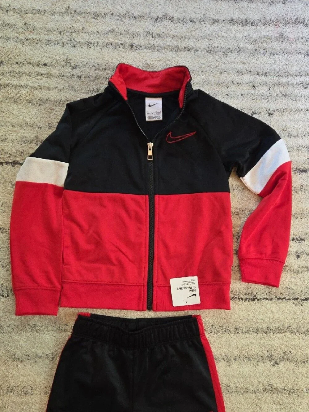 Nike Black, Red & White Kids' Track Jacket and Joggers Set Size 6